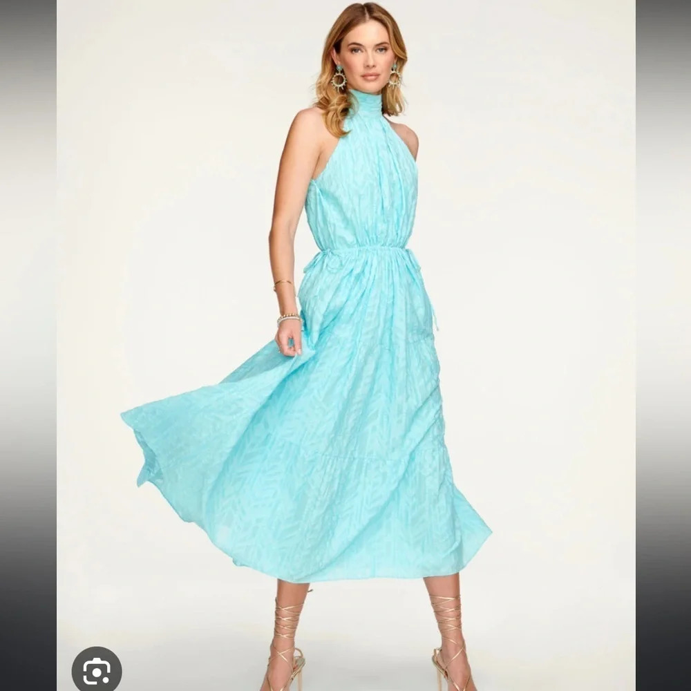 NWT RAMY BROOK SKY BLUE JESS HIGH NECK DRESS